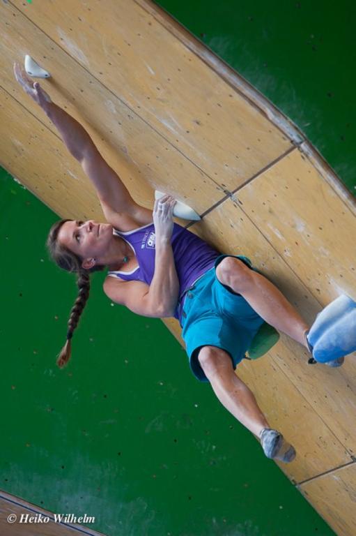 Anna Stöhr.  Bouldering World Cup, Vail, CO (USA) 2012. Photo by Heiko Wilhem