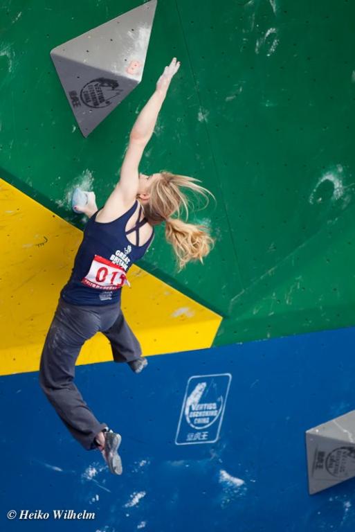 Shauna Coxsey - Bouldering World Cup,  2012. Photo Heiko Wilhem. 